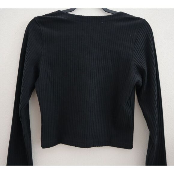 Nike FN3682-010 Women's Sz M Black Chill Rib Slim Fit Full-Zip Cardigan - Picture 6 of 13